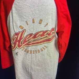 Miami Heat Kids Red and Gray Raglan Shirt